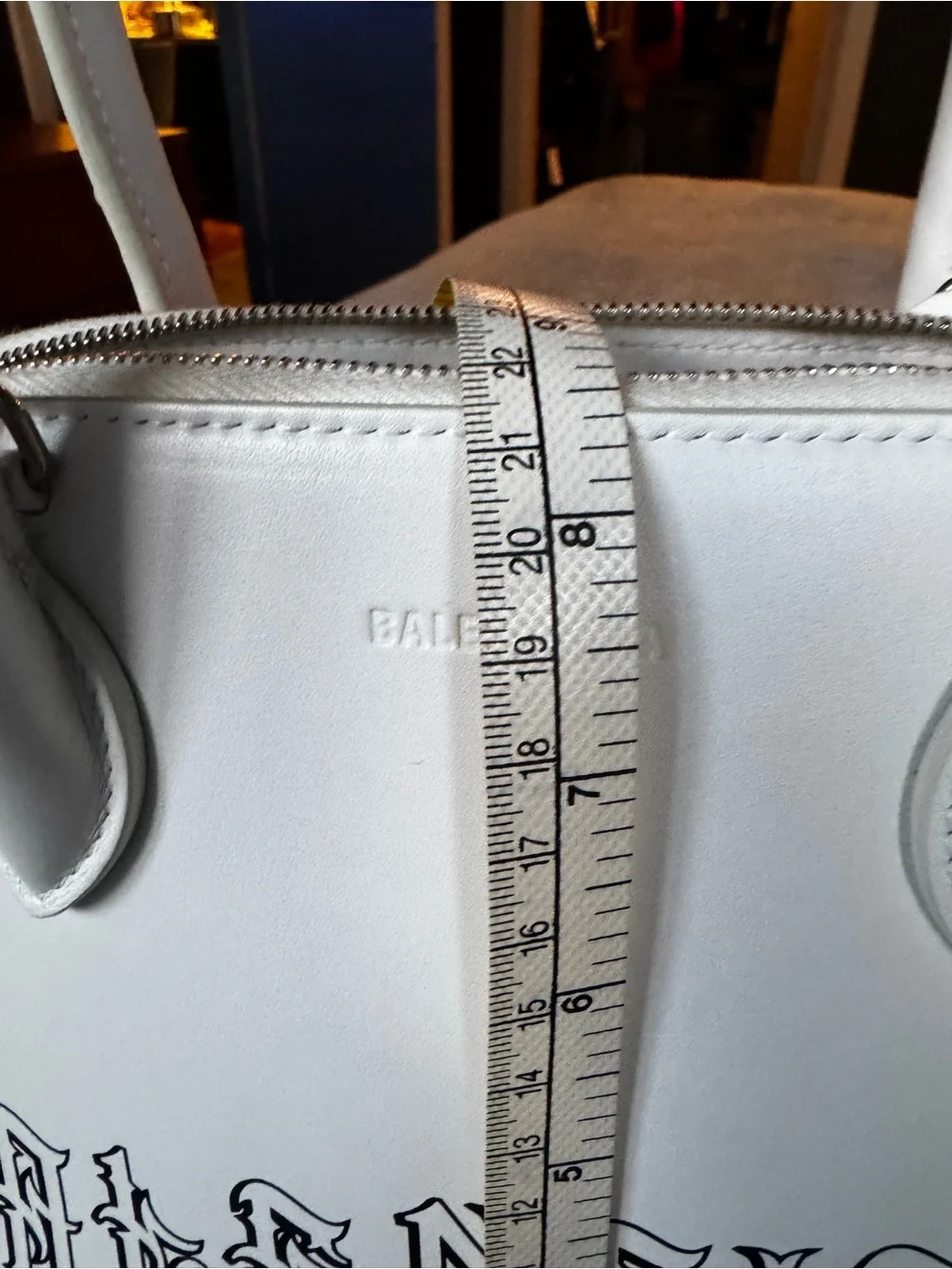 Balenciaga Ville Small Top Handle White Leather Bag
